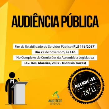 Diretor-executivo convida para audiência pública amanhã (29)