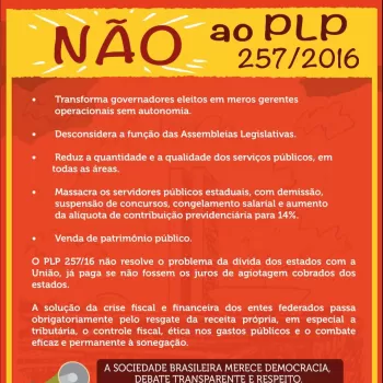 AUDITECE alerta para os riscos do PLP 257/2016 e atua por sua rejeição