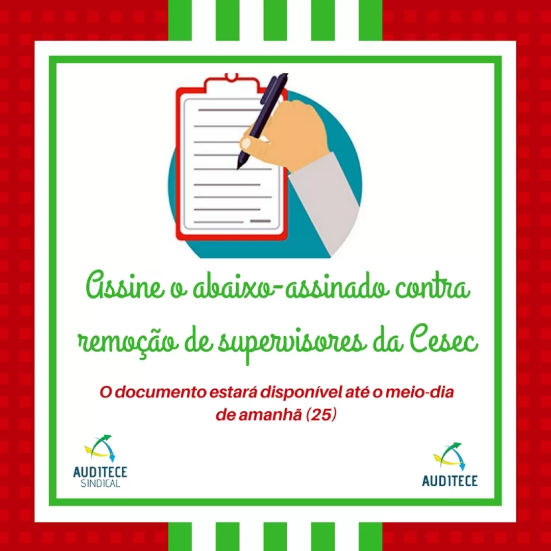 Assine o abaixo-assinado contra remoção de supervisores da CESEC