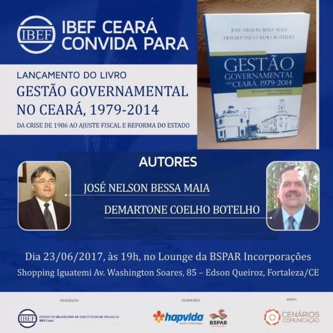IBEF convida para Lançamento do livro "Gestão Governamental no Ceará"